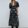 scalperscompany Vestido Midi Manga Abullonada-Mujer Vestidos Y Monos