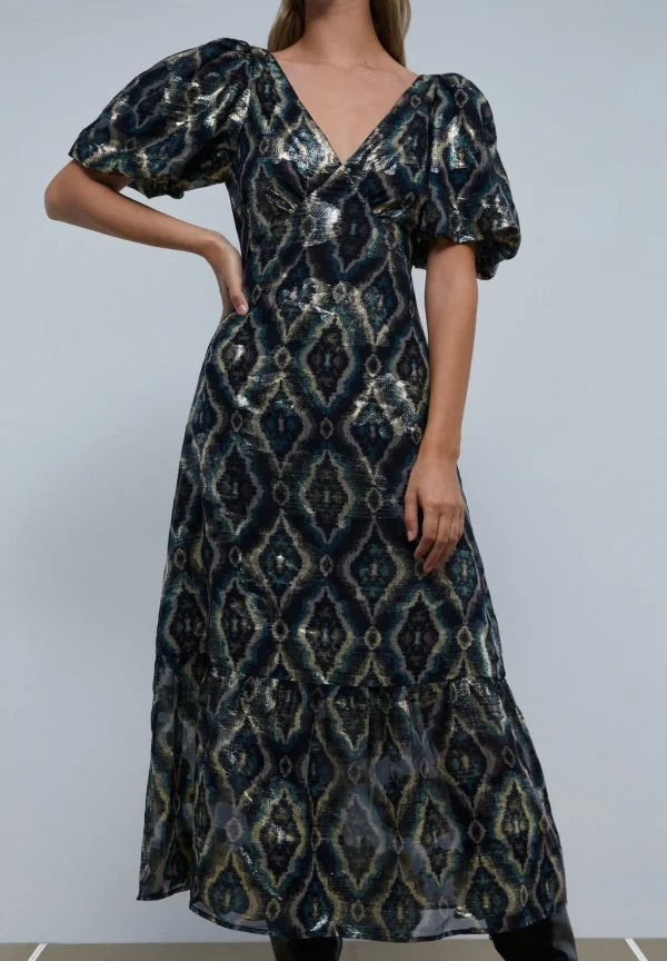 scalperscompany Vestido Midi Manga Abullonada-Mujer Vestidos Y Monos