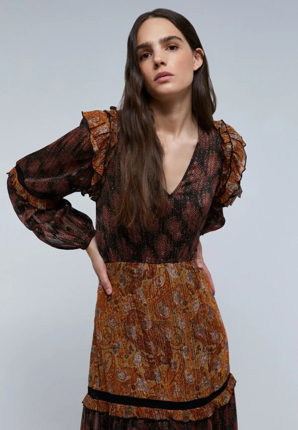 scalperscompany Vestido Midi Paisley Lurex-Mujer Vestidos Y Monos