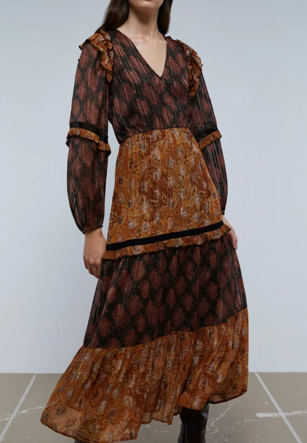 scalperscompany Vestido Midi Paisley Lurex-Mujer Vestidos Y Monos